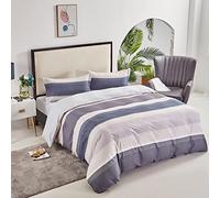 DALINA TEXTIL S.L Fundas Nórdicas Cama 135CM Estampada 4 Piezas - Fundas Poliéster Nórdico 210x220cm con 2 Fundas de Almohada 45x70cm y Bajera Ajustable 135x190x20cm, Patrón Moderna de Poliéster