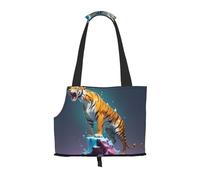 Dali's Melting Tiger - Bolsa de hombro para mascotas, diseño plegable, bolsa de viaje para perros y gatos pequeños