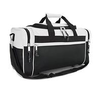 DALIX Bolsa deportiva de viaje de 48 cm, color negro, rojo, rosa, morado, azul marino, gris y azul, Blanco, L, Df-019-blanco