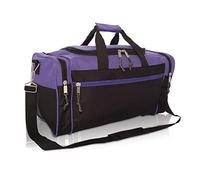 DALIX Bolsa deportiva de viaje de 48 cm, color negro, rojo, rosa, morado, azul marino, gris y azul, Púrpura, L, Df-019-morado