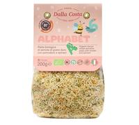 Dalla Costa Mini Alfabeto Pasta Tricolore al Tomate y Espinacas Pasta Orgánica para Niños con Vitamina B1. Made in Italy. Paquete Ahorro 8x200 gramos