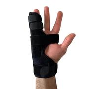DALLAR Férula para dedo meñique y anular - Estabilizador e inmovilizador para fractura del boxeador (5º metacarpiano), luxaciones, artritis, tendinitis y tenosinovitis - Ajustable para ambas manos