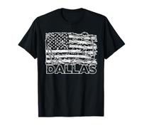 Dallas American Flag USA Streetwear Barbed Wire Distressed Camiseta