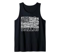 Dallas American Flag USA Streetwear Barbed Wire Distressed Camiseta sin Mangas