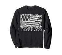Dallas American Flag USA Streetwear Barbed Wire Distressed Sudadera