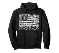 Dallas American Flag USA Streetwear Barbed Wire Distressed Sudadera con Capucha