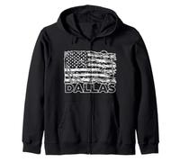 Dallas American Flag USA Streetwear Barbed Wire Distressed Sudadera con Capucha