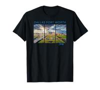 Dallas Fort Worth Texas Horizonte Arte DFW Cityscape Funkytown Camiseta