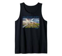 Dallas Fort Worth Texas Horizonte Arte DFW Cityscape Funkytown Camiseta sin Mangas