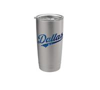 Dallas Texas Classic Blue Vintage Distressed Style Weathered Vaso térmico de acero inoxidable de doble pared