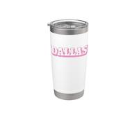 Dallas Texas Pink Cowgirl Vibe Vintage Inspired Girly Pretty Vaso térmico de acero inoxidable de doble pared