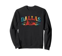 Dallas Texas Vintage Western Striped Desert Landscape Sunset Sudadera
