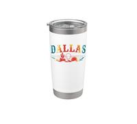 Dallas Texas Vintage Western Striped Desert Landscape Sunset Vaso térmico de acero inoxidable de doble pared