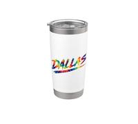 Dallas Tie Dye Streetwear 80s 90s Inspired Vibes Texas Vaso térmico de acero inoxidable de doble pared