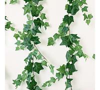Dallisten Kit de vides de Hiedra Artificial de 3 hebras sin Olor, Guirnalda de Hiedra de Seda de 71 Pulgadas con Hojas Verdes, Plantas Colgantes Falsas, decoración de vegetación para Dormitorio,