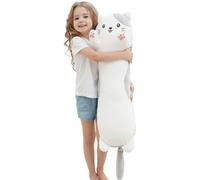 Dalmao 90cm de Largo Gato Almohadas de Felpa, Gato Grande Animales de Peluche Squishy Almohadas, Lindo Gatito Peluche Dormir cojín Regalos para niños cumpleaños, Pascua