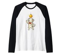 Dálmata Bailando bajo Bola de Discoteca Camiseta Manga Raglan