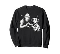 Dálmata Bigfoot Sasquatch Corazón Mano Signo Perro Amante Sudadera