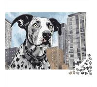 Dálmata Edificios Urbanos Puzzle de 1000 Piezas Papel para Adultos Vista de la Ciudad Juego de Puzzle Familiar 70x50cm/1000pcs