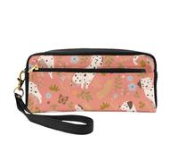 Dálmatas Jugando, Bolsa de Maquillaje Bolsa de cosméticos Bolsa de Aseo de Viaje portátil Estuche de Cuero para Mujeres y niñas