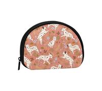 Dálmatas Jugando, Cartera Shell Bolsa de Maquillaje Mujer Bolsa de Almacenamiento Pequeño Monedero Shell Cambio Bolsa