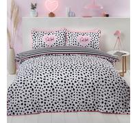 Dálmatas Set Funda Edredón Matrimonio 2-in-1 Diseños Piel Animal Cama Negro /