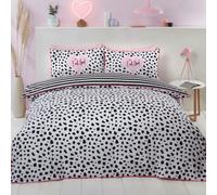 Dálmatas Set Funda Edredón Matrimonio 2-in-1 Diseños Piel Animal Cama Negro /