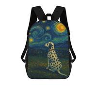 Dalmatian Dog Starry Night Painting Mochilas Para Niños Y Estudiantes, Mochilas Escolares Impresas En 3D, Mochilas Para Estudiantes De Primaria Y Secundaria, Mochilas Para Niños Y Niñas 17inch