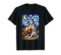 Dalmatian Playing Guitar Whimsical Art Dog Music Camping Camiseta