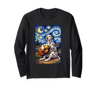 Dalmatian Playing Guitar Whimsical Art Dog Music Camping Manga Larga
