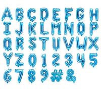 DaLoKu - Globo de aluminio con forma de letras y número, 35 cm, para cumpleaños, boda, baby shower, año nuevo, decoración, color azul, tamaño: letra o
