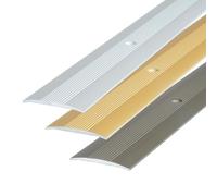 Dalsys perfil de transición perfil de conexión 180cm x 38mm para atornillar de aluminio, perfil de conexión adecuado para baldosas, laminado y parquet Plata