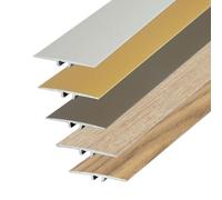 Dalsys Perfil de transición plano 180cm x 35mm para atornillar incl. material de fijación, de aluminio anodizado, plata