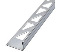 Dalsys Perfil para azulejos, perfil en L de acero inoxidable pulido, 2m x 8mm, perfil para azulejos