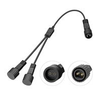 Dalugo Distribuidor de cadena de luz, IP65 resistente al agua, 2 pines, cable de extensión para exteriores, luces navideñas, luces de cortina, luces de red, luces de globo G40