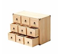 Dalumian Armario de boticario, Caja de Almacenamiento de Hierbas con 9 cajones, cómoda Miniatura con Tiradores, Organizador de Escritorio de Madera para Hierbas, bolsitas de té y Joyas