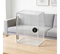 Dalumian Caja expositora de acrílico Transparente con Puerta, Organizador de mostrador Transparente, Vitrina de Cubos rectangulares apilables con Cerradura de combinación (1 Unidad)(20 * 15 * 20cm)
