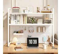 Dalumian Estantería de Escritorio Blanca, Organizador de Almacenamiento Independiente para encimera, librería metálica de sobremesa para Ordenador - Ideal para dormitorios, oficinas(3-Tier,75cm)