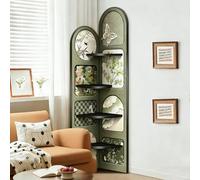 Dalumian Estantería de Esquina, librería Moderna de 4 Niveles, Estrecha y Alta, con diseño Industrial, Ideal para Espacios pequeños, salón o Dormitorio(D)