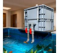 Dalumian Kit de filtración para acuarios, filtros Grandes con Bomba y Material filtrante, Separador de recolección de filtración por desbordamiento(2-Layer,Large)