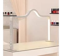 Dalumian Lámpara de media luna mejorada para mesa de manicura, lámpara cuadrada plegable de 32 pulgadas, luz LED para manicura con brillo ajustable de 3000 a 6000 K, 3 temperaturas de color(Pink,A)