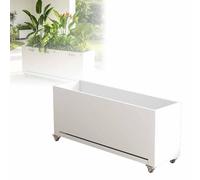 Dalumian Macetero móvil de Metal, Jardinera de Acero galvanizado, contenedor Rectangular para Plantas con platillo, macetero Elevado para Exteriores (Patio, jardín, Porche)(120 * 35 * 67CM)