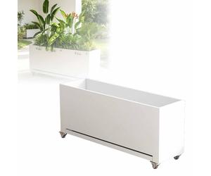 Dalumian Macetero móvil de Metal, Jardinera de Acero galvanizado, contenedor Rectangular para Plantas con platillo, macetero Elevado para Exteriores (Patio, jardín, Porche)(120 * 35 * 67CM)