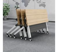 Dalumian Mesas de reuniones Plegables Modernas con Tapa abatible, Escritorio Modular Rectangular para Salas de conferencias, Mesa móvil de formación con 4 Ruedas(A,5PCS)