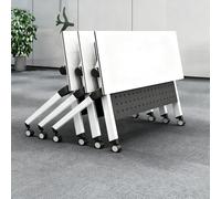 Dalumian Mesas de reuniones Plegables Modernas con Tapa abatible, Escritorio Modular Rectangular para Salas de conferencias, Mesa móvil de formación con 4 Ruedas(B,15PCS)