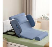 Dalumian Respaldo de Cama eléctrico, Silla con Respaldo para Sentarse y Soporte Lumbar para Cuello, con reposabrazos, Ajustable de 0 a 80°, para Soporte Lumbar del Paciente(Blue,75cm-A)