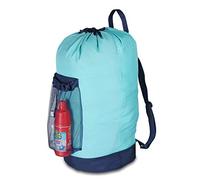 Dalykate Mochila de ropa con tirantes y bolsillo de malla de nailon duradero con cordón para universidad, viajes, lavandería, apartamento