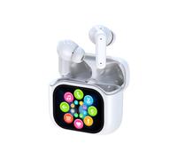 DAM BY16 Auriculares bluetooth 5.3 pantalla full color digital Sonido alta definición con biomembrana.. Blanco