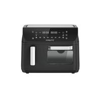 DAM Freidora de aire y horno con 12,5L de capacidad, compartimento de 8,5L + cesta de 4L.. Negro