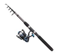 DAM Full Tech Tele Spinning Combo caña y carrete para pesca de agua dulce lucioperca lucioperca y más, resistente, ligera y versátil, negro y gris, caña 1.80m moderadamente rápida, carrete tamaño 2000